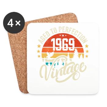 1969 Vintage - Birthday Gift 1969 Retro 1969 - Coasters (set of 4) - white - Front