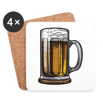 Beer Glass Icon - Coasters (set of 4) - white - Front