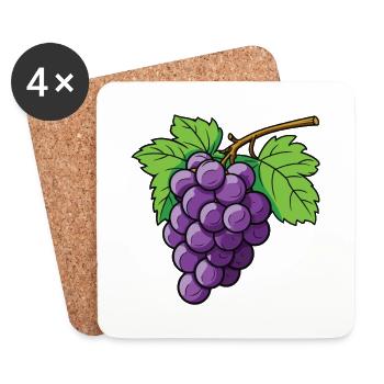 Symbole des raisins - Dessous de verre (lot de 4) - blanc - Devant