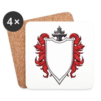 Symbole des armoiries - Dessous de verre (lot de 4) - blanc - Devant