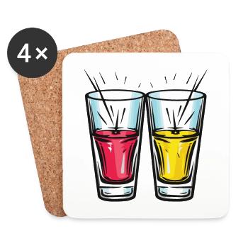 Tequila Glass Cheers Party - Dessous de verre (lot de 4) - blanc - Devant