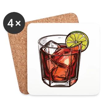Symbole de boisson à la limonade - Dessous de verre (lot de 4) - blanc - Devant