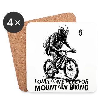 Alien ist nur für Mountainbiking hier - Untersetzer (4er-Set) - Weiß - Vorne