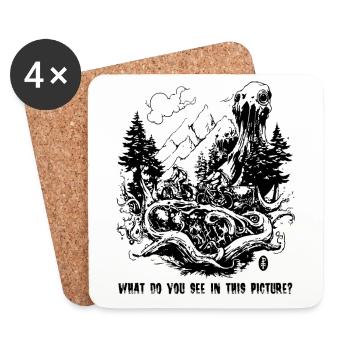 Rorschach Analysis: Mountain Bikers on Monster Mountains - Coasters (set of 4) - white - Front