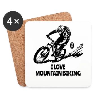 J’adore le VTT : Downhill Enduro - Dessous de verre (lot de 4) - blanc - Devant