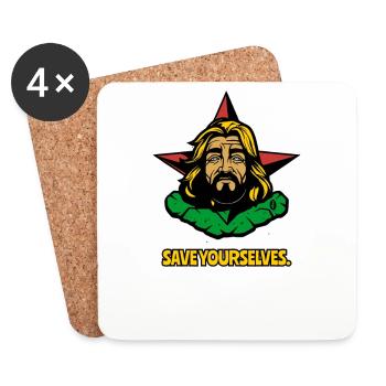 Save Yourself, The Annoyed Savior - Coasters (set of 4) - white - Front