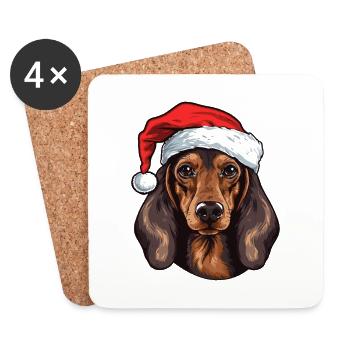 Dachshund Dog Christmas Dachshund - Coasters (set of 4) - white - Front