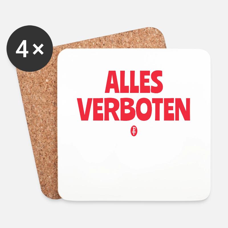 Alles Verboten - Untersetzer (4er-Set) - Weiß