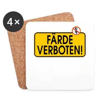 DANGER! Horses forbidden - Coasters (set of 4) - white - Front