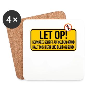 Humor und Achtung Holland Autofahrer Warnung - Untersetzer (4er-Set) - Weiß - Vorne