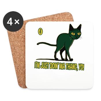 Cat does what it wants - Coasters (set of 4) - white - Front
