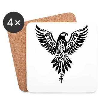 Emblem eines Raubvogels oder Adlers - Untersetzer (4er-Set) - Weiß - Vorne