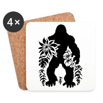 Bigfoot and Flowers - Coasters (set of 4) - white - Front