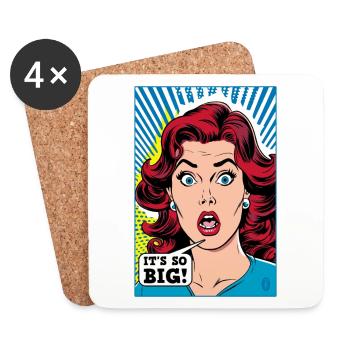 Femmes de dessin animé Pop Art - C’est si grand - Dessous de verre (lot de 4) - blanc - Devant