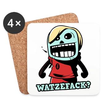 What ze fack, ein Cartoon-Schlingel - Untersetzer (4er-Set) - Weiß - Vorne
