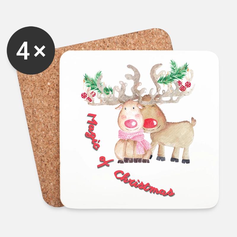 Magic of Christmas - Untersetzer (4er-Set) - Weiß