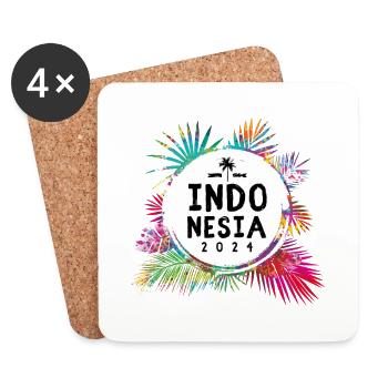 Indonesien 2024 Bunt - Untersetzer (4er-Set) - Weiß - Vorne
