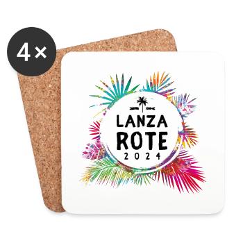 Lanzarote 2024 Bunt - Untersetzer (4er-Set) - Weiß - Vorne