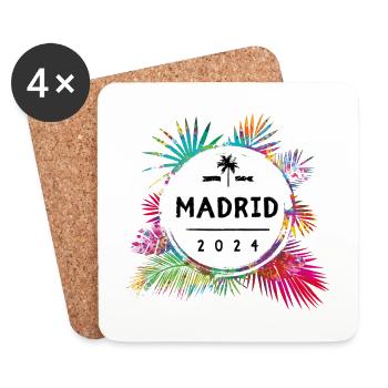 Madrid 2024 Bunt - Untersetzer (4er-Set) - Weiß - Vorne