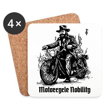 Vintage Retro Motorcycle Nobility - Coasters (set of 4) - white - Front