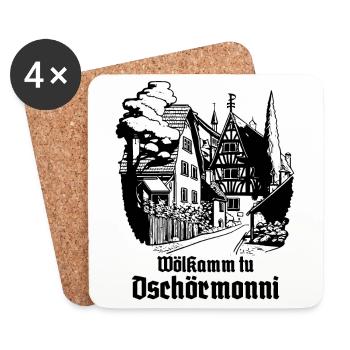 Das Dorf: Willkommen in Deutschland - Untersetzer (4er-Set) - Weiß - Vorne
