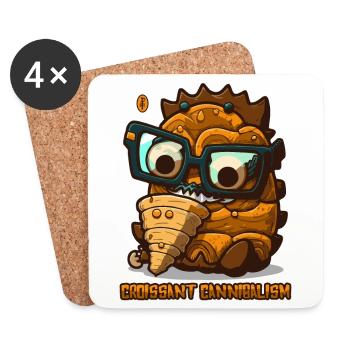 Croissant Kannibalismus - Untersetzer (4er-Set) - Weiß - Vorne