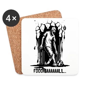 Un zombie de football - Dessous de verre (lot de 4) - blanc - Devant