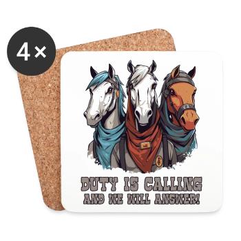 Les trois chevaux originaux : les appels du devoir - Dessous de verre (lot de 4) - blanc - Devant