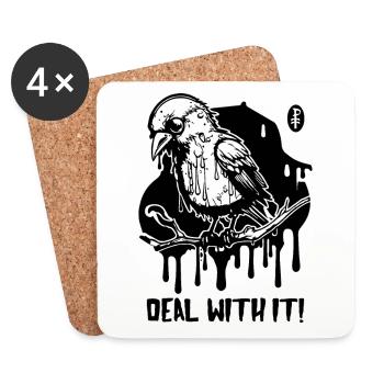 Occupe-toi de lui, l’oiseau - Dessous de verre (lot de 4) - blanc - Devant