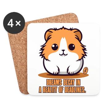 Cute hamster and the REALITY OF DEADLINES - Coasters (set of 4) - white - Front