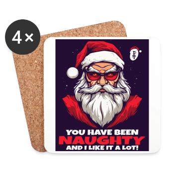 Affiche : Tu as été méchant, et j’aime ça, Père Noël - Dessous de verre (lot de 4) - blanc - Devant