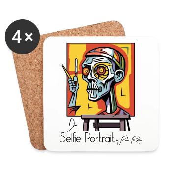 Autoportrait en selfie par Rotten Pete - Dessous de verre (lot de 4) - blanc - Devant