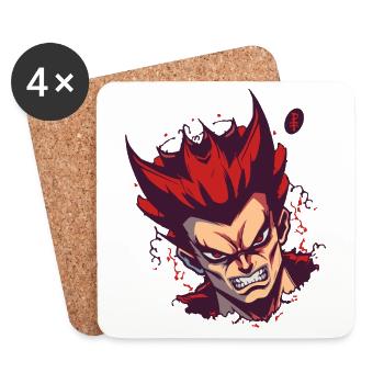 Manga Anime Crazy Hero: Beau Coming Out - Coasters (set of 4) - white - Front