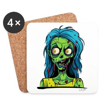 SPLEEN - Man, I love zombies, Ms. Zombie - Coasters (set of 4) - white - Front