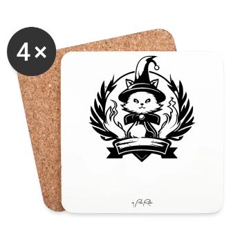 The Guild of Wizard Cats - Coasters (set of 4) - white - Front