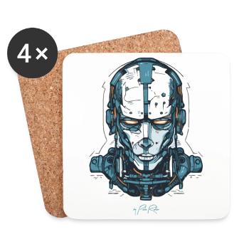 Ein Cyborg-Roboter Tech - Untersetzer (4er-Set) - Weiß - Vorne