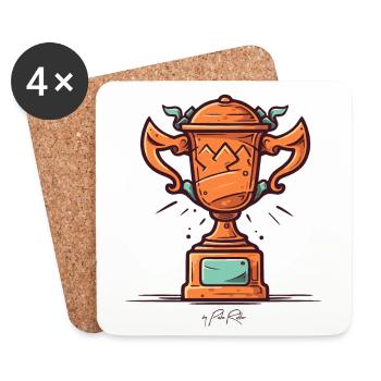 Le vainqueur remporte tout, un trophée - Dessous de verre (lot de 4) - blanc - Devant