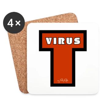 Virus T - Coasters (set of 4) - white - Front