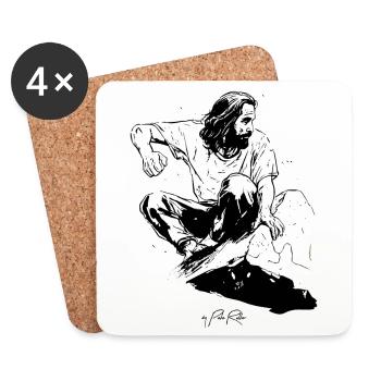 Le messie du bloc - Dessous de verre (lot de 4) - blanc - Devant