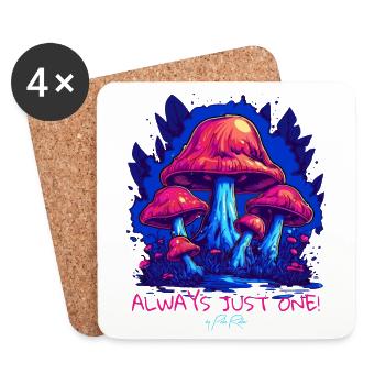 Toujours un seul champignon - Dessous de verre (lot de 4) - blanc - Devant