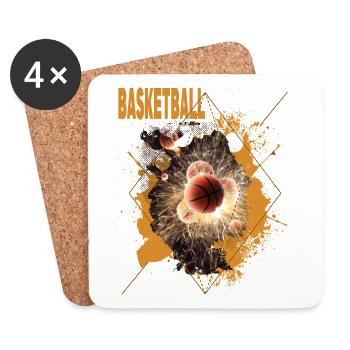 Basket-ball Basketteur Basketteur Dunking Sports Fan Club - Dessous de verre (lot de 4) - blanc - Devant