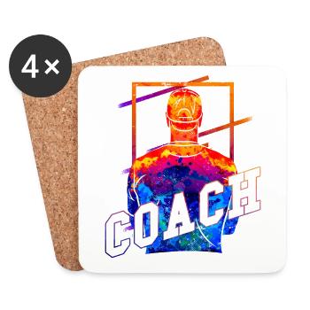 Trainer Coach Training Training Sport Team - Coasters (set of 4) - white - Front