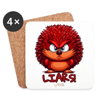 Liar and the annoyed angry hedgehog - Coasters (set of 4) - white - Front