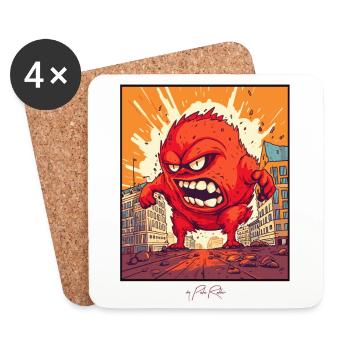 Le petit monstre est de retour en ville - Dessous de verre (lot de 4) - blanc - Devant