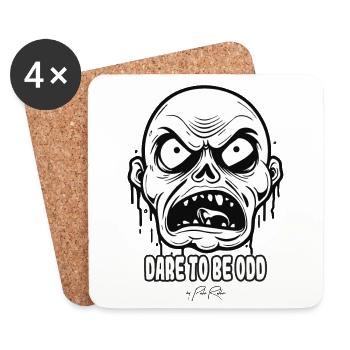 Osez être bizarre : le zombie blanc en colère - Dessous de verre (lot de 4) - blanc - Devant