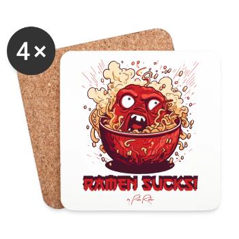 Ramen is disappointing and annoying - Coasters (set of 4) - white - Front