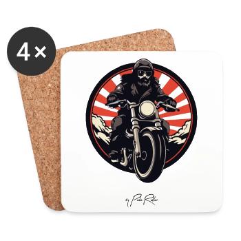 The coolest motorcyclist of all time - Coasters (set of 4) - white - Front