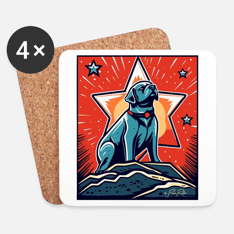 Ein treuer Hund unter einem Stern - Untersetzer (4er-Set) - Weiß