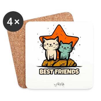 Best Friends: Cats - Coasters (set of 4) - white - Front