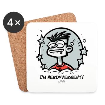 Ich bin nerdig, nerdigvergent und so ein Nerd - Untersetzer (4er-Set) - Weiß - Vorne